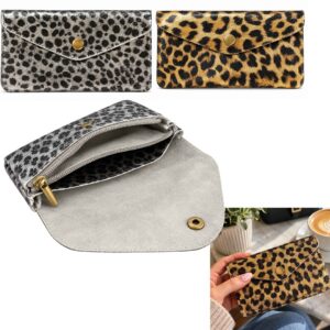 Genuine Leather Animal Print Leopard Purse