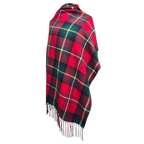 Unisex Tartan Cashmere Blend Scarf - Image 2