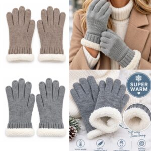 Wool Blend Knitted Winter Gloves