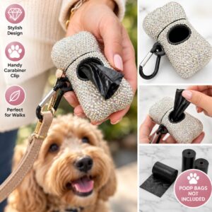 Dog Waste Bag Dispenser with Decorative Crystal Detail